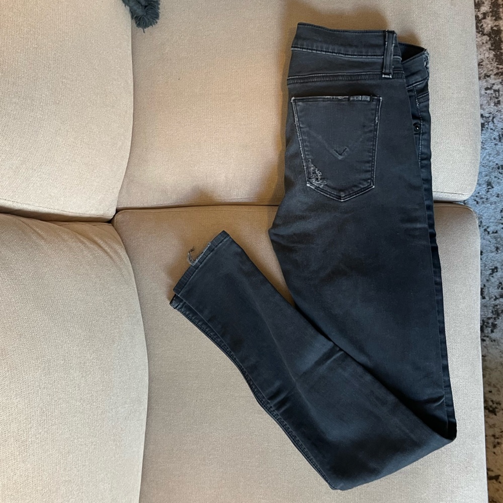 Hudson Krista black ripped skinny jeans